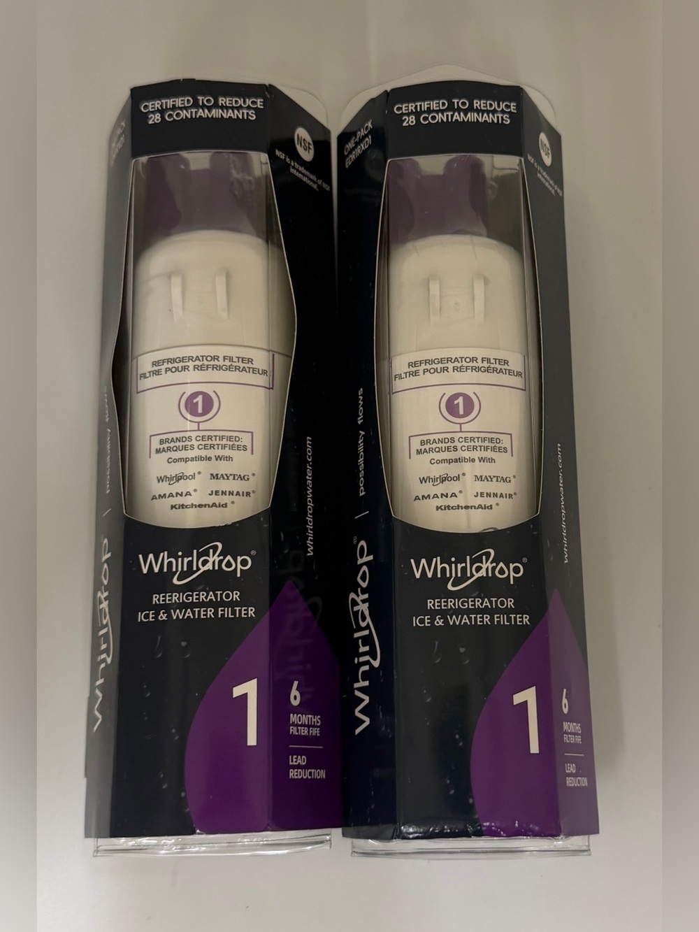 2X WHIRLPOOL EDR1RXD1 Refrigerator Filter